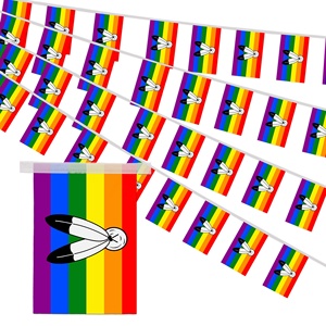 Drapeau personnalisé de la série Pride, drapeau arc-en-ciel, guirlande de drapeaux 14x21cm, bannière à logo, production en série, vente directe d'usine - Product Image 1