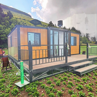 Maison extérieure préfabriquée modulaire portable pliable extensible en acier contemporain de 20 pieds et 40 pieds, avec isolation thermique et imperméable