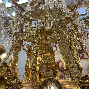 Eleganti <span class=keywords><strong>Lampadari</strong></span> in <span class=keywords><strong>Cristallo</strong></span> con Finitura in Ottone Anticato - Product Image 6