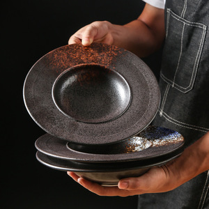 Ciotola a forma di cappello di paglia in ceramica ciotola per <span class=keywords><strong>Pasta</strong></span> per zuppa profonda piatto per Spaghetti in ceramica unico - Product Image 4