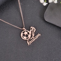 Collier pendentif de football personnalisé Qiuhan OEM/ODM, collier en acier inoxydable 18K, collier significatif, cadeau de bijoux pour garçons et hommes