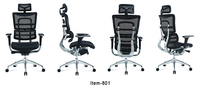 JNS801 Mobilier de bureau commercial Dossier haut Cadre en aluminium massif Chaise de bureau ergonomique en maille avec soutien lombaire