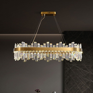 โคมไฟเพดานแก้วสไตล์โพสต์โมเดิร์นสุดหรูหราสำหรับห้องนั่งเล่น โคมไฟคริสตัล LED ดีไซน์สร้างสรรค์สำหรับวิลล่า ร้านอาหาร และห้องนอนสีแดง - Product Image 2