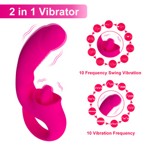 Dildo Vibrator cho phụ nữ quan hệ tình dục đồ chơi dildos vài lesbian quyến rũ lưỡi liếm rung thủ dâm massage Stick chèn tôi - Product Image 3