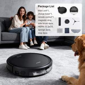 Robot Vacuum Cleaner Wet Mop Combo PGID Smart <b>Mapping</b> Gyroscope Battery-Powered WiFi App Brushless Motor HEPA Filter Hotel Use - Product Image 6