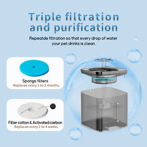 Mini fuente de agua para mascotas con diseño de flores, eléctrica, de plástico, con control por aplicación, diseño desmontable, WF560 - Product Image 3