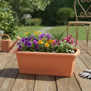 Vaso in plastica Respana color terracotta 78,6 (lunghezza) x 18,4 (larghezza) x 14,5 (altezza) cm - Product Image 3