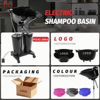 Soldes Exceptionnelles Évier de Lavage de Cheveux Électrique en Plastique pour Salon avec Réservoir, Bac à Shampooing et Fauteuil
