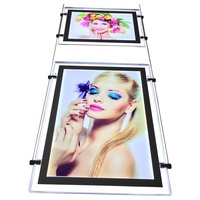 Boîtes lumineuses publicitaires 24x36 rectangulaires, suspendues en intérieur, faible consommation d'énergie, acrylique ultra fin, anti-poussière, bureau, portable, affiche numérique LED