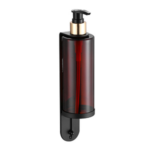 Commodités de l'hôtel Distributeur mural de savon et de shampooing en acier inoxydable <span class=keywords><strong>Support</strong></span> de <span class=keywords><strong>douche</strong></span> à 3 chambres avec pompe à liquide Toilettes Couleur noire - Product Image 5