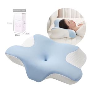 Bantal tidur mendalam busa memori ortopedi ergonomis, penopang leher tengkuk pijat penutup dapat dilepas pereda nyeri leher - Product Image 1