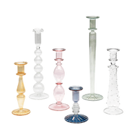Ensemble de bougeoirs en verre soufflé à la main, porte-bougies coniques colorés, faits à la main, décoration de table de mariage égyptienne, vente en gros