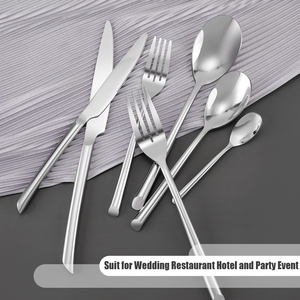 <b>Table</b> Cutlery Sets Handle Flatware Silver Knives Spoon Fork Stainless Steel Silver Cutlery Set For Wedding Party Birthday - Product Image 6