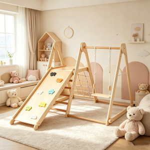 Gimnasio de escalada para niños, estructura de escalada de madera, triángulo de escalada para niños, juguete de escalada para interiores, estructuras de escalada para niños - Product Image 2