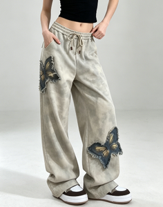 <span class=keywords><strong>Pantalon</strong></span> de survêtement décontracté d'été <span class=keywords><strong>ample</strong></span> pour femme, taille haute, avec cordon élastique effiloché - Product Image 6