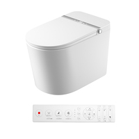 Accessoires de salle de bain automatiques modernes, y compris des toilettes intelligentes électriques avec chasse d'eau automatique et des toilettes intelligentes en céramique.