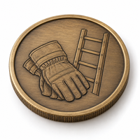 Gants de travail personnalisés en alliage de zinc, cadeau promotionnel pour les célébrations de groupe, fabrication en gros OEM, pièce commémorative