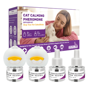 Kit <span class=keywords><strong>diffuseur</strong></span> apaisant de phéromones pour chats, écologique et efficace, pour soulager l'anxiété des chats, 2 diffuseurs + 4 recharges de 48 ml - Product Image 1