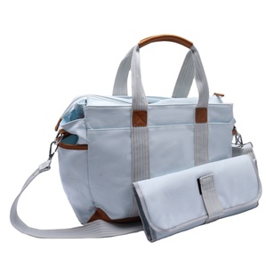 新品时尚设计师环保帆布大容量妈咪尿布袋婴儿换衣袋尿布袋 - Product Image 1