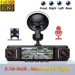 DVR <span class=keywords><strong>de</strong></span> 4 Canales y Cámara para Coche Económica con 4 Lentes y Visión <span class=keywords><strong>de</strong></span> 360° °   Cámara para Auto <span class=keywords><strong>de</strong></span> 3 Pulgadas con <span class=keywords><strong>Pantalla</strong></span> IPS 1080p, 4 Lentes, 360 Grados, 4 Canales - Product Image 2