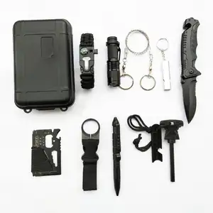 Multi-Function Adventurer ชุดเกียร์กลางแจ้ง Camping SOS อุปกรณ์เครื่องมือฉุกเฉิน Survival Kit