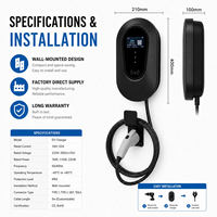 Chargeur mural pour VE standard OEM 50/60Hz avec surveillance de l'état de charge à distance via application, borne de recharge murale AC pour usage domestique