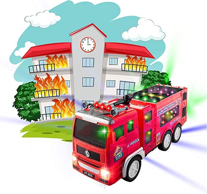 Hot Sale Children S Electric Fire Truck With Bright Light and  