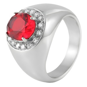 yunnique <b>Titanium</b> Steel <b>Ring</b> With Yellow Stone Prong Setting Unisex Wedding Jewelry Gift - Product Image 5