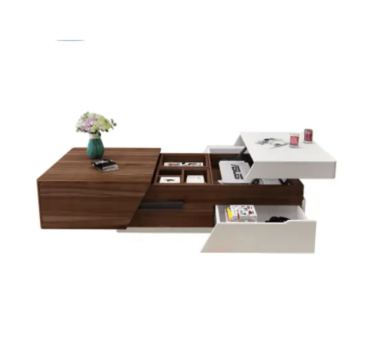 スペース節約リビングルームモダンな安い木製折りたたみリフトトップ調節可能なコーヒーテーブル