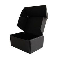 Boîte d'expédition postale d'emballage en papier de carton ondulé noir mat imprimé avec logo personnalisé pour les petites entreprises