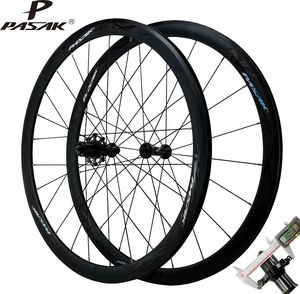 PASAK bici da strada ruota 700C in lega di bicicletta Wheeleset 40mm Clincher cerchio anteriore 2 cuscinetto posteriore mozzo 4 cuscinetto 11/12 velocità cerchio C/V freno - Product Image 1
