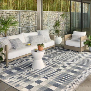 Tapis moderne minimaliste en velours cristal, carré, en polyester tissé, antidérapant, pour usage domestique, intérieur/extérieur, salon, balcon, tapis de sol - Product Image 1