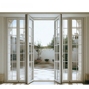 <span class=keywords><strong>Porte</strong></span> <span class=keywords><strong>d</strong></span>'<span class=keywords><strong>entrée</strong></span> battante triple vitrage Zonle French Store avec grilles en aluminium pour bureaux et maisons - Product Image 4