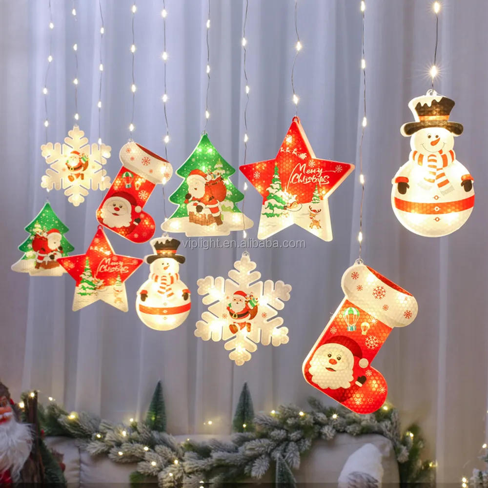Dekoration De Noel Lumiere 9,8 Fuß Weihnachts-LED-Vordächerlicht USB-betriebenes LED-Vordächer-Stringlicht mit 8 Modi für Heimgeschäft