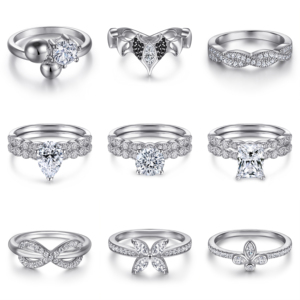 Klassischer Luxus 925er Sterlingsilber 5A Zirkonia Edelstein Verlobungsring für Damen - Product Image 2