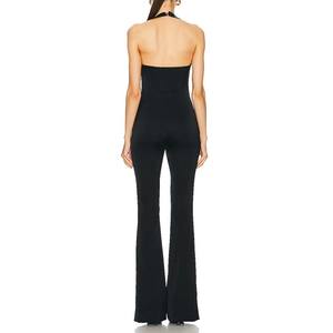 Combinaisons élégantes dos nu pour femmes noires à la mode OEM ODM, combinaisons décontractées amples et sans manches pour les fêtes - Product Image 3