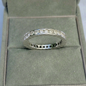 Bague Classique SV JEWELS Eternity Band avec Diamants Créés en Laboratoire, Sertissage Pavé, Plaqué Rhodium, Argent 925, Style Hip Hop, Certifiée IGI, pour Mariage - Product Image 1
