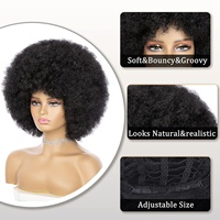 Perruques synthétiques courtes afro avec bandeau, bonnet ajustable, pour femmes noires, 10 pouces, bouclées crépues, douces et volumineuses, densité 180%, usage quotidien