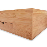 Boîte de rangement en MDF écologique de luxe à 9 compartiments avec couvercle en verre gravé au laser pour l'emballage de thé artisanal, personnalisable