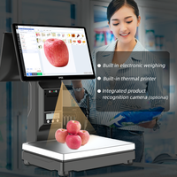Dispensador de código de barras, pantalla cuadrada, caja registradora, Hardware Win10, Android, sistema Pos completo con escala para tienda minorista