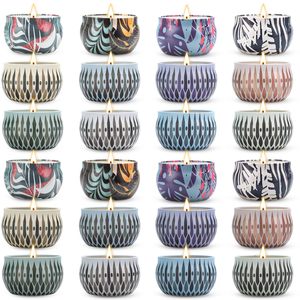 Lilin <span class=keywords><strong>Aroma</strong></span> Vintage Floral Tahan Lama Grosir dengan Label yang Dapat Disesuaikan untuk Dekorasi Rumah Pernikahan & Thanksgiving - Product Image 5