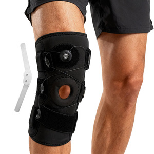Adjustable Manual Knob Knee <b>Brace</b> Meniscus Tear Rotating Dial Spring Hinge Compression Knee Support Sleeve Breathable Sport - Product Image 2