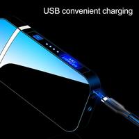 Briquet électrique rechargeable de luxe USB sans flamme, capteur tactile, alliage de zinc, double arc plasma, indicateur de batterie, cadeaux