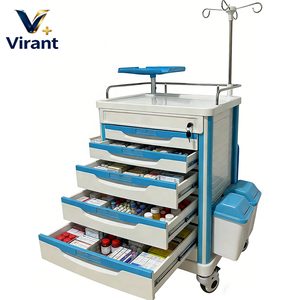 รถเข็นฉุกเฉินอเนกประสงค์สำหรับโรงพยาบาล รุ่น ABS รับน้ำหนักได้ 200 ปอนด์ พร้อมล้อเงียบ 4 ล้อ - Product Image 2