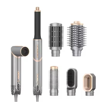 6-en-1 : Sèche-cheveux, fer à boucler et lisseur électrique 1600W avec trois vitesses et fonctions de sécurité pour usage domestique