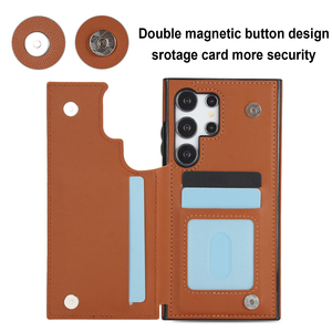 หรูหราลายสก๊อตเพชรหนังนุ่มสําหรับSamsung S24 + S24 <span class=keywords><strong>Ultra</strong></span> Flip Cardผู้ถือPUหนังกันกระแทกผู้หญิงโทรศัพท์กรณี - Product Image 4