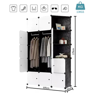 <span class=keywords><strong>Meuble</strong></span> de maison moderne simple, organisateur de rangement, armoire en plastique, boîte de déménagement <span class=keywords><strong>pour</strong></span> vêtements, meubles de chambre à coucher - Product Image 5