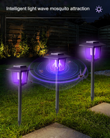 Lampe anti-moustiques LED solaire rechargeable pour extérieur, avec capteur de lumière, pour usage domestique, éclairage de jardin