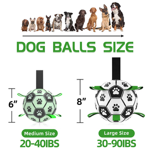 Cute Smart Indestructable Eco-Friendly PU <b>Dog</b> Soccer <b>Ball</b> Light Interactive <b>Glow</b>-<b>in</b>-<b>the</b>-<b>Dark</b> Toy Strap White/Black 6/8 Inch - Product Image 6