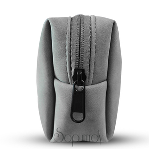 <span class=keywords><strong>Sac</strong></span> cosmétique en écorce de chèvre avec logo personnalisé pour femmes Trousse de maquillage minimaliste pour un usage quotidien Rangement portable Petite pochette cosmétique soignée - Product Image 2